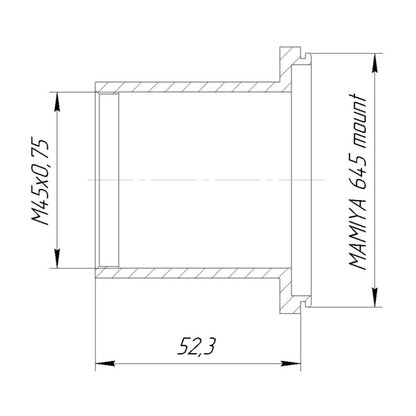 M45x0.75 female thread to Mamiya 645 camera mount adapter