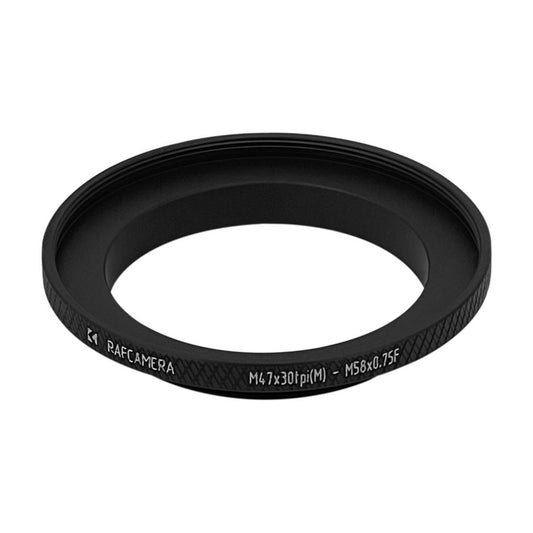M47x30tpi male to M58x0.75 female thread adapter (filter step-up ring)