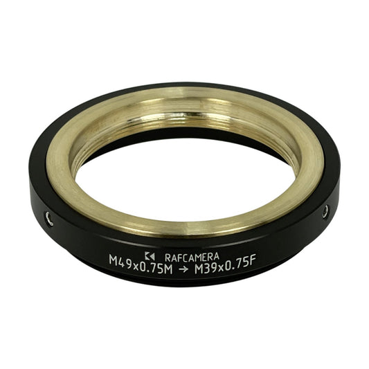 M49x0.75 male to M39x0.75 female step-down ring (adapter for Bolex 16/32/1.5x)