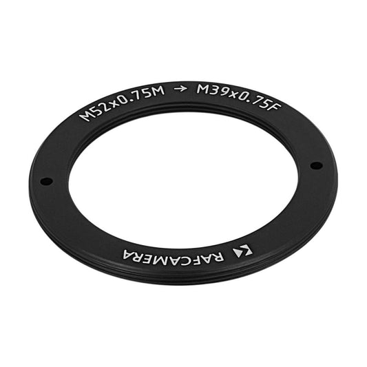M52x0.75 male to M39x0.75 female thread adapter, flangeless