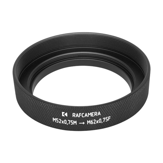 M52x0.75 male to M62x0.75 female thread adapter