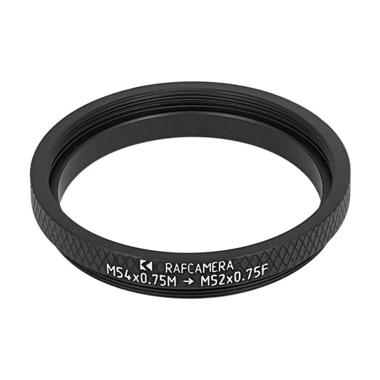 M54x0.75 male to M52x0.75 female thread adapter