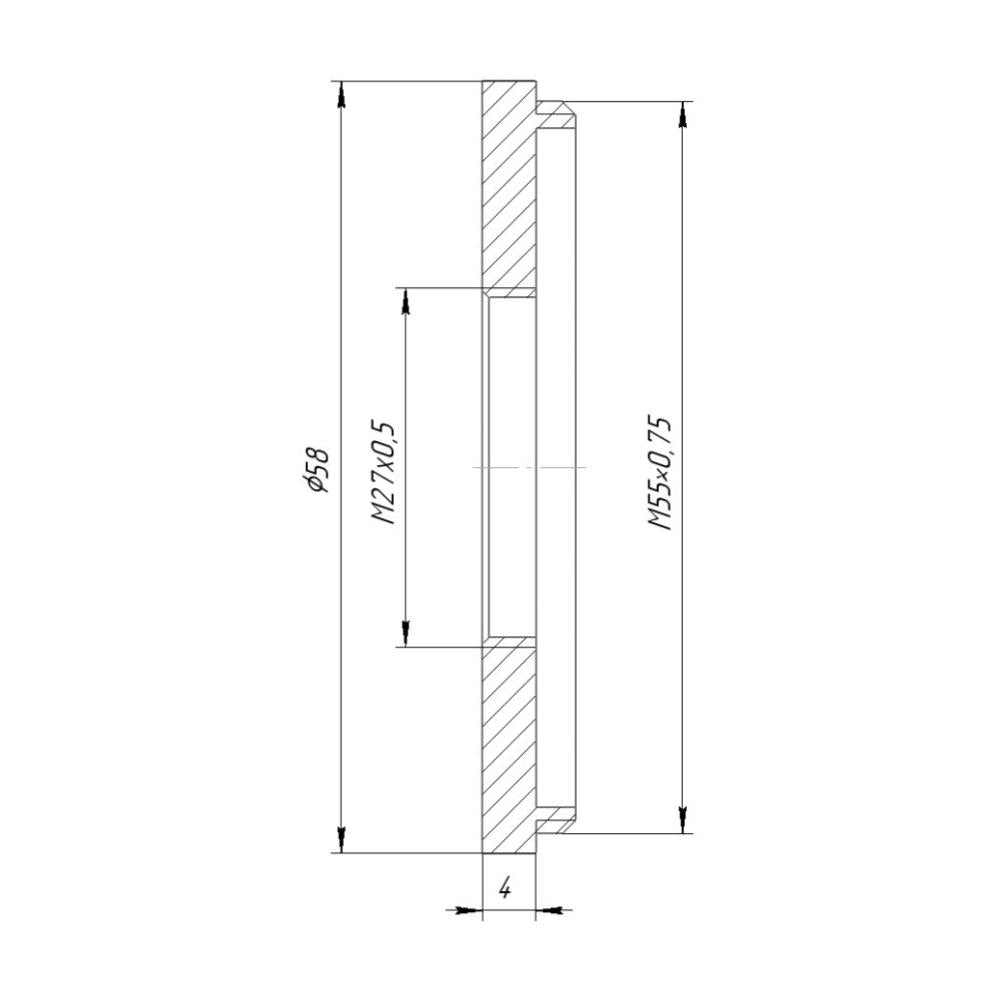 M55x0.75 male to M27x0.5 female thread adapter for Spiratone