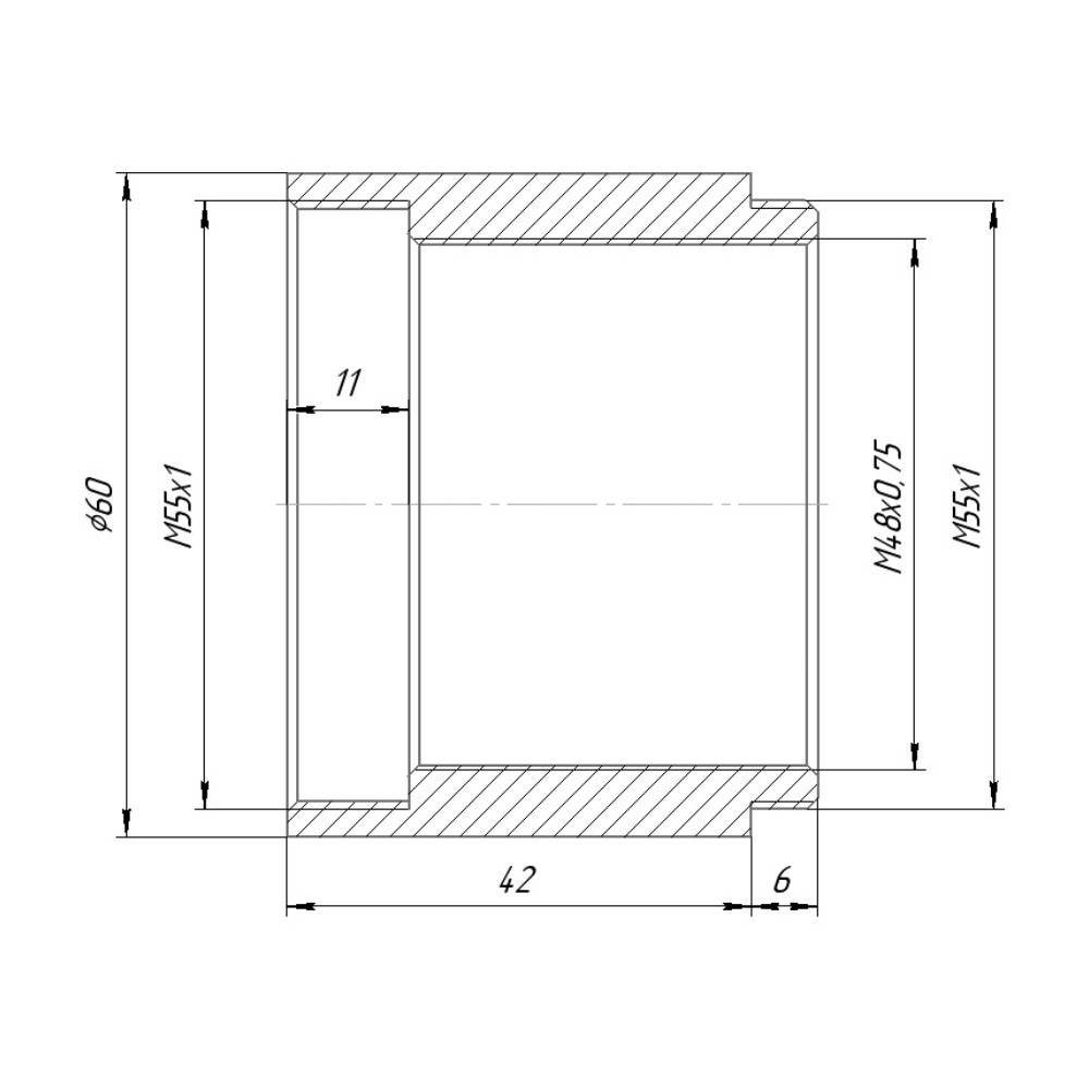 M55x1 thread extender, 42mm long