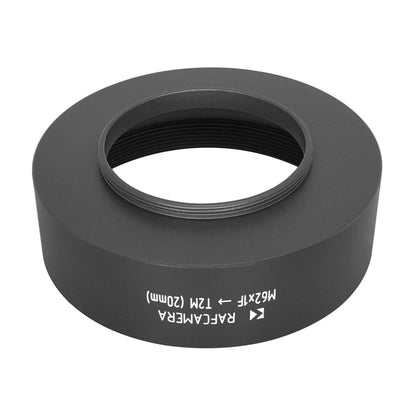 M62x1 female to M42x0.75 (T2) male thread adapter, 20mm long