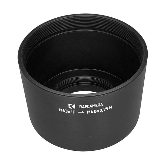 M63x1 female to M48x0.75 male thread adapter for telescopes
