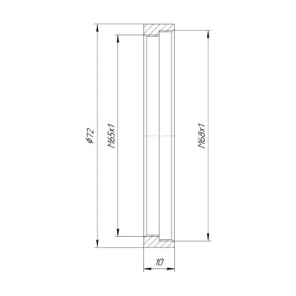 M65x1 helicoid to M68x1 female thread adapter for Pentacon Six