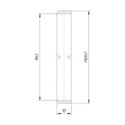 M65x1 male thread coupler, 10mm long