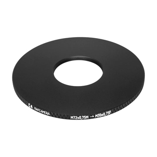 M72x0.75 male to M28x0.75 female thread adapter (72mm to 28mm step-down ring)