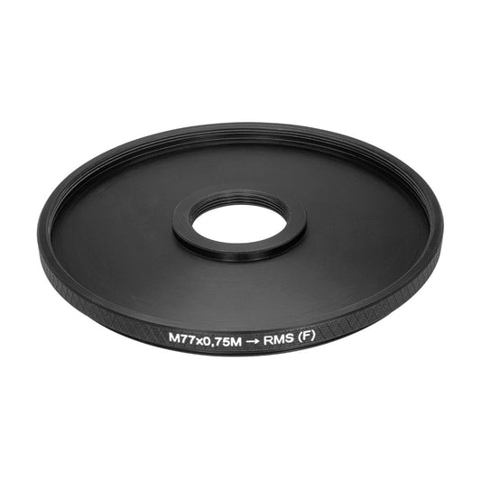 M77x0.75 male to RMS female thread adapter (77mm to RMS step-down ring)