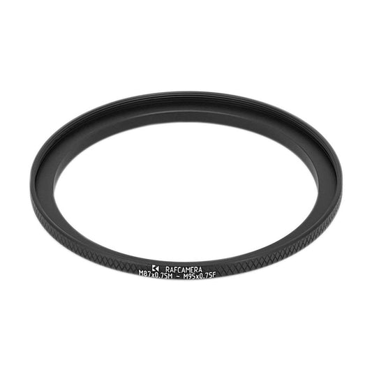 M87x0.75 male to M95x0.75 female thread adapter
