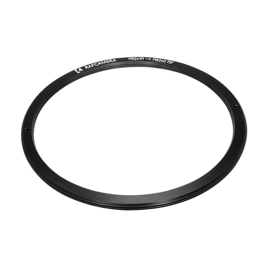 M92x1 male to M82x0.75 female thread adapter (92mm to 82mm step-down ring), flat