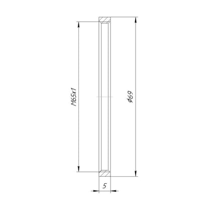 Retaining ring with M65x1 female thread
