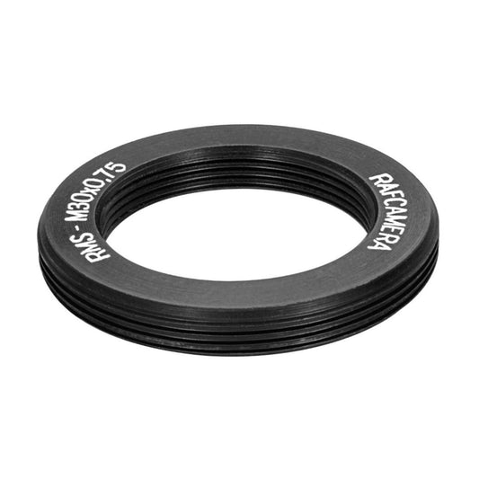 M30x0.75 male to RMS female thread adapter, flangeless, black