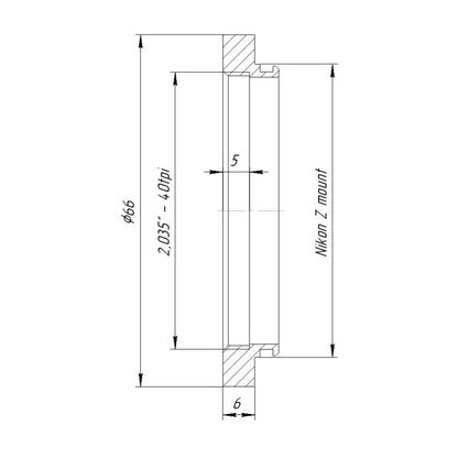SM2 female thread to Nikon Z camera mount adapter